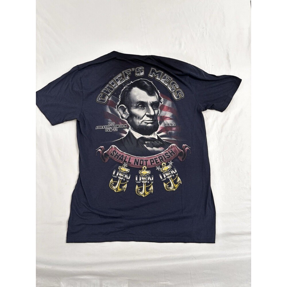 Fish 101 USS Abraham Lincoln CVN-72 Chief’s Mess Navy T-Shirt Mens XL